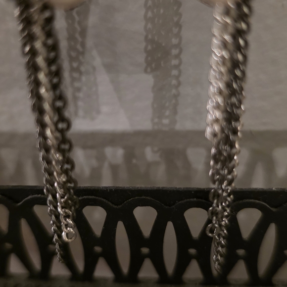 Edgy Gunmetal & Pearl Tassel Drop Earrings – Mixed Multi-Tone - Picture 4 of 8